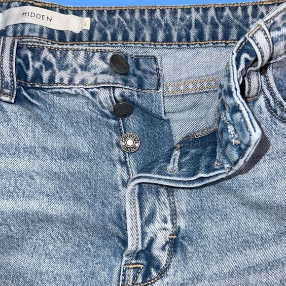 Hidden Hi Rise Cut Off Denim Shorts Size Large Waist 29” #16 - Picture 2 of 5